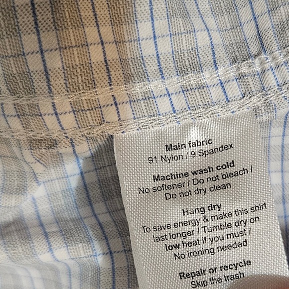 Poncho Western Button Down Fishing Shirt 3XL Blue Checkered  Long Sleeve - Picture 5 of 8